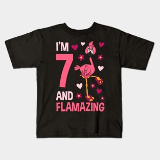 I'm 7 and Flamazing Flamingo Kids T-Shirt